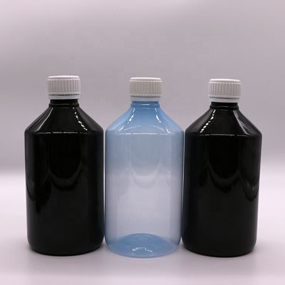 500 ml/16.9 oz Botella de jarabe de plástico PET Contenedor de medicamento de suplemento líquido con tapas