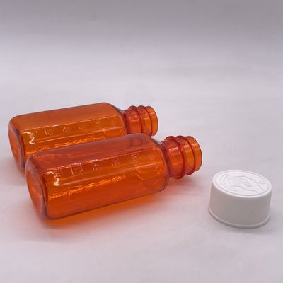 Botella líquida para medicamentos de plástico PET de 60 ml con tapa a prueba de niños e impresión en pantalla