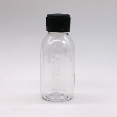 Botella de PET con tapa de tornillo para 100 ml/60 ml de material base del jarabe