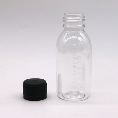 Botella de PET con tapa de tornillo para 100 ml/60 ml de material base del jarabe