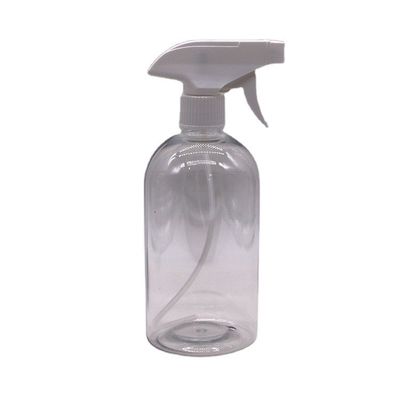 Botella de aerosol de PET de 600 ml 20 oz de Boston redonda de plástico de color personalizado bomba de disparo botella de desinfectante para manos de aerosol