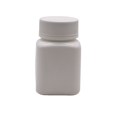 Botella de plástico cuadrada de 60 ml de HDPE de color personalizado para tabletas