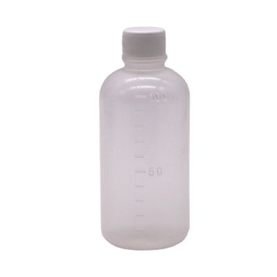 Medicamento 100 ml PET líquido botella de plástico vacía con escala y color personalizable