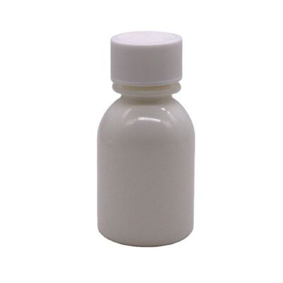 Contenedor de tapa a prueba de niños 60 ml de biberón en PE líquido oral blanco para jarabe para tos