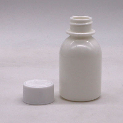 Contenedor de tapa a prueba de niños 60 ml de biberón en PE líquido oral blanco para jarabe para tos