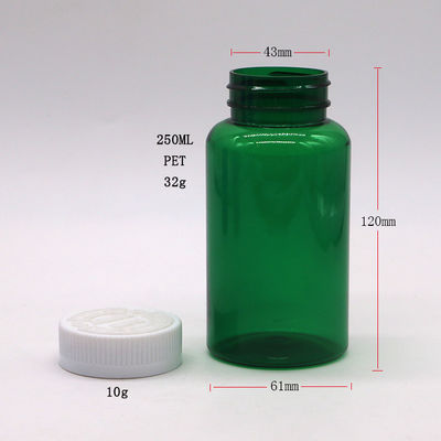 Capaz de proteger a los niños Contenedores de píldoras PET para farmacia Organización de medicamentos 250 ml