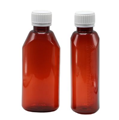 Envase de medicamentos líquidos PET para farmacia de prescripción de 200 ml con tapa y báscula
