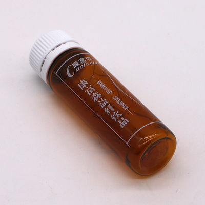 Botella de líquido oral de 15 ml PET ámbar marrón con tapa a prueba de alteraciones para envases médicos