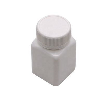 Botella de plástico cuadrada y estéril de 50cc con tapa de tornillo