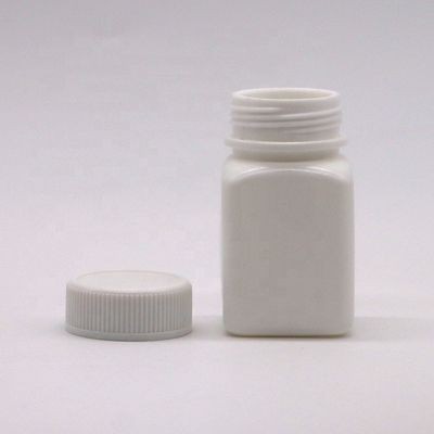 Botella de plástico cuadrada y estéril de 50cc con tapa de tornillo