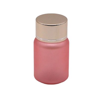 Botella de píldoras de plástico de servicio personalizado de 40 ml PET con superficie de hielo y tapa de seguridad para niños
