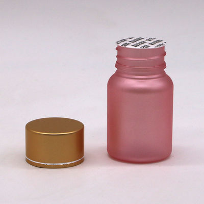 Botella de píldoras de plástico de servicio personalizado de 40 ml PET con superficie de hielo y tapa de seguridad para niños
