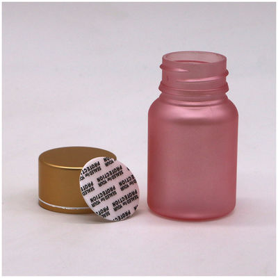 Botella de píldoras de plástico de servicio personalizado de 40 ml PET con superficie de hielo y tapa de seguridad para niños