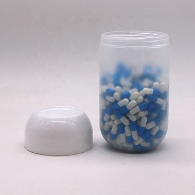 Capo de tornillo 550ML PP en forma de cápsula Jar de plástico de alimentos para dulces de galletas de color personalizado