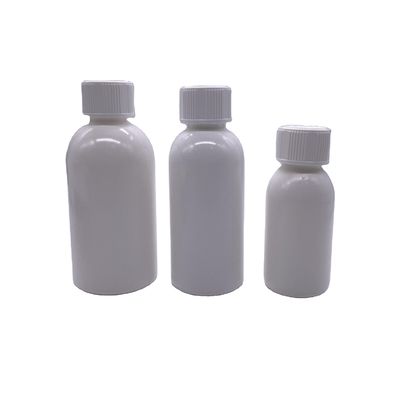 Impresión en pantalla 100ml/200ml250ml HDPE Botella de medicina vacía blanca con tapa de seguridad para niños