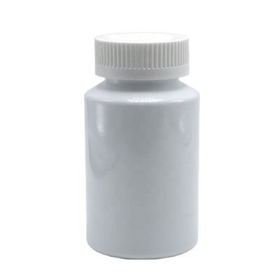 Botella de medicamento de plástico blanco PET de 150 ml con tapa a prueba de niños para suplemento de píldoras