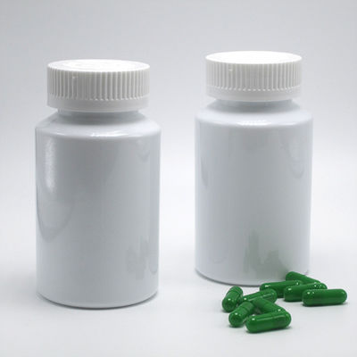 Botella de medicamento de plástico blanco PET de 150 ml con tapa a prueba de niños para suplemento de píldoras