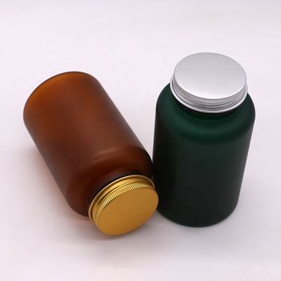 250 ml botella de plástico medicinal PET personalizable para cápsula de píldoras en color mate / helado
