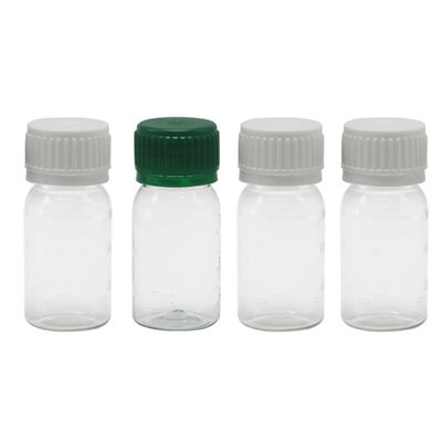 Botella de medicamento para líquido oral de 30 ml de PET blanco con tapa de seguridad e impresión en pantalla