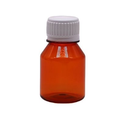 Botellas de píldoras de plástico portátiles vacías de PET de 50 ml con tapa de tornillo blanca en el frasco de embalaje de píldoras de viaje