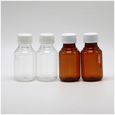 Medicina industrial botella de jarabe de HDPE de 60 ml / 2 oz blanco / azul opaco anti-ultravioleta