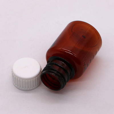 2OZ/60ml/cc PET Escala de clasificación medicinal marrón Botella de embalaje líquido para aceite de cigarrillo