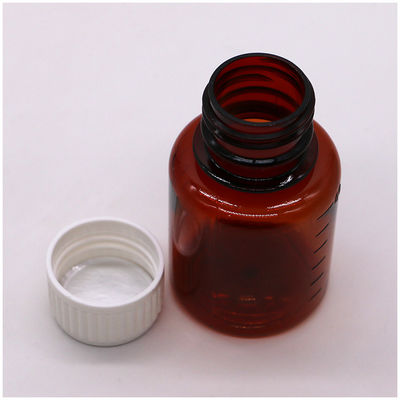 2OZ/60ml/cc PET Escala de clasificación medicinal marrón Botella de embalaje líquido para aceite de cigarrillo