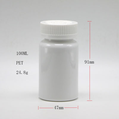 Botella de PET de medicina industrial con tapa de seguridad a prueba de niños y capacidad de 100cc