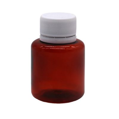 Botella de líquido oral con tapa de seguridad y sello térmico de 70 ml de jarabe para tos de arce ámbar PET