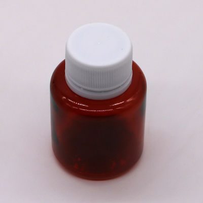 Botella de líquido oral con tapa de seguridad y sello térmico de 70 ml de jarabe para tos de arce ámbar PET