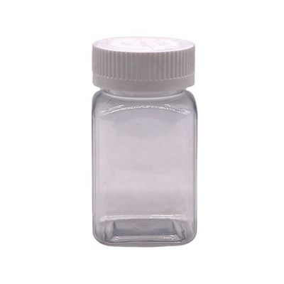 Botella de medicamento Botella de plástico cuadrada de PET de 100 ml con color personalizado y varias tapas