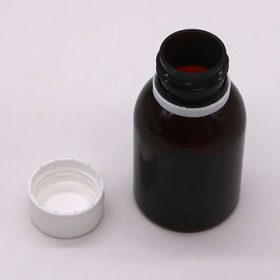 Botella de líquido oral para jarabe de tos de arce PET de 80 ml con pantalla de impresión y tapa de seguridad