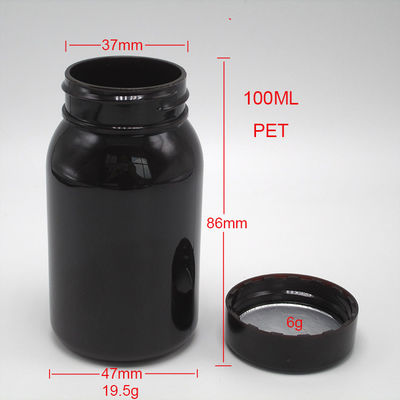 Medicina industrial Botellas de píldoras PET de 100 cc para suplementos vitamínicos de grado alimenticio