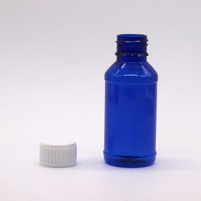 Botella de jarabe para la tos PET de 100 cc ámbar/naranja/azul con tapa de seguridad y sello térmico