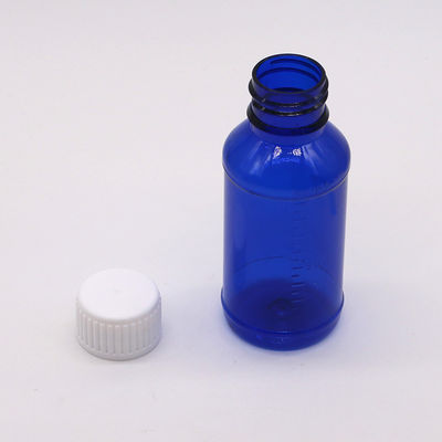 Botella de jarabe para la tos PET de 100 cc ámbar/naranja/azul con tapa de seguridad y sello térmico