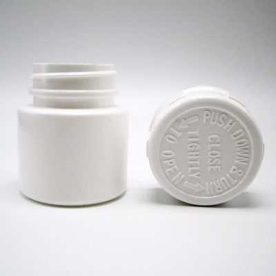 30 ml de HDPE portátil en polvo de plástico blanco Medicina pastillas botellas de pastillas Contenedor con tapa de seguridad infantil