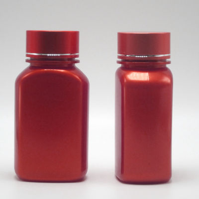 Color personalizable Botellas de medicina de plástico plano cuadrados de 150 ml con tapas diferentes