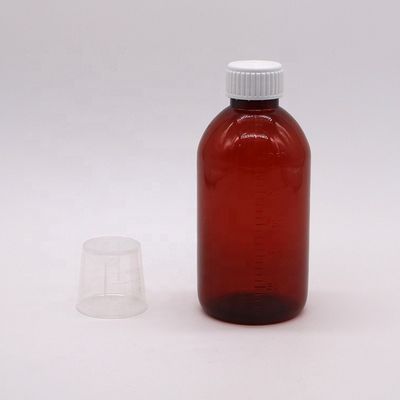 Botella de medicamento líquido PET de 250 ml con tapa de tornillo y recipiente de medicamentos de farmacia
