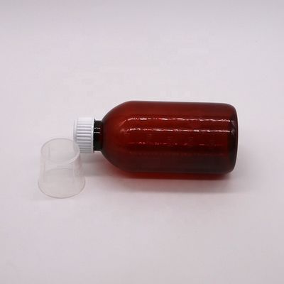 Botella de medicamento líquido PET de 250 ml con tapa de tornillo y recipiente de medicamentos de farmacia