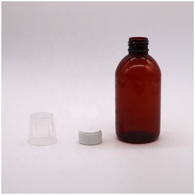 Botella de medicamento líquido PET de 250 ml con tapa de tornillo y recipiente de medicamentos de farmacia