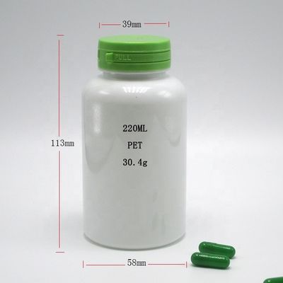 220 ml PET Botella redonda blanca para el producto de cuidado de la salud Material base PET tapa desmontable