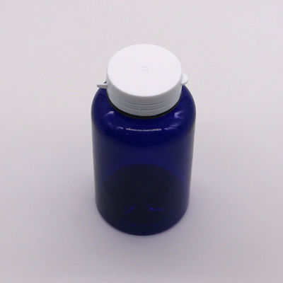 Material del cuello PET 200cc Botella de plástico redonda Contenedor de medicamentos con tapas de anillo de fácil tira