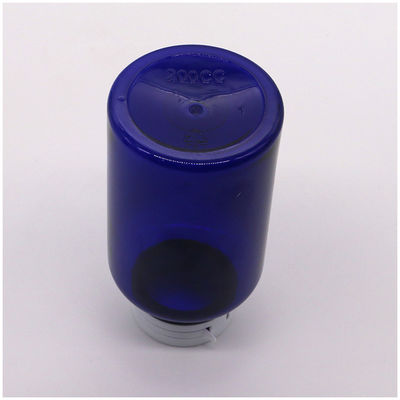 Material del cuello PET 200cc Botella de plástico redonda Contenedor de medicamentos con tapas de anillo de fácil tira