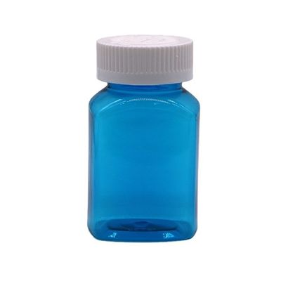 Botella sólida Botella de polvo con tapa de tornillo Botella de plástico transparente cuadrada de PET de 120 ml