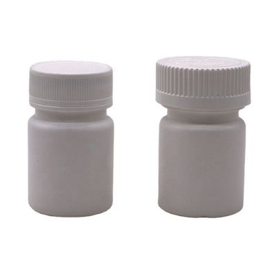 Botella de plástico PE de forma redonda de 30 ml para medicamentos Solución de almacenamiento de cápsulas de tableta sólida