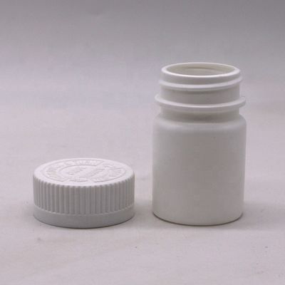 Botella de plástico PE de forma redonda de 30 ml para medicamentos Solución de almacenamiento de cápsulas de tableta sólida