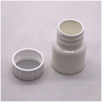 Botella de plástico PE de forma redonda de 30 ml para medicamentos Solución de almacenamiento de cápsulas de tableta sólida