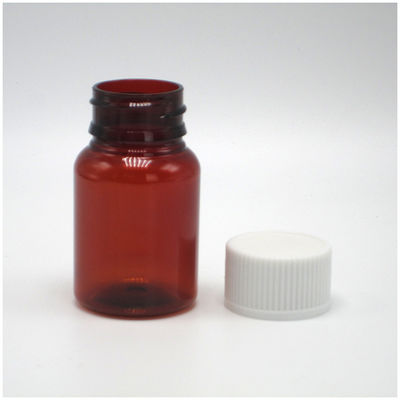 40 ml/1.3 oz de píldora de PET ámbar cápsula botella de aceite de pescado con tapa de tornillo de aluminio plateado