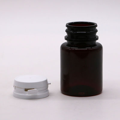 Color personalizado 50 ml de píldora PET ámbar cápsula botella de aceite de pescado con tapa desmontable/ tapa de tornillo
