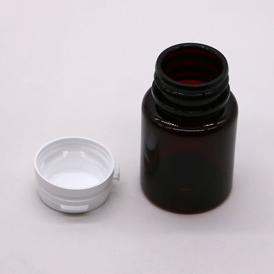 Color personalizado 50 ml de píldora PET ámbar cápsula botella de aceite de pescado con tapa desmontable/ tapa de tornillo